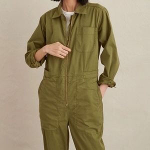 Alex Mill zipper jumpsuit | olive army green utility style | S M small medium